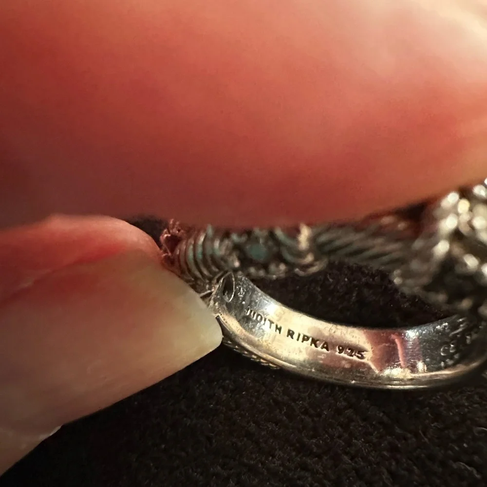 Judith Ripka Sterling Silver Ruby and Clear Cubic zirconia stones - Picture 5 of 5